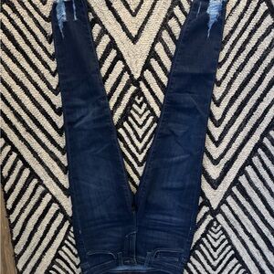 Dark Blue Distressed Women Jeans